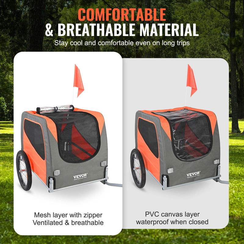 VEVOR Suņu velosipēda piekabe, līdz 30 kg, salokāma ar ātru atbrīvošanu un universālu savienotāju