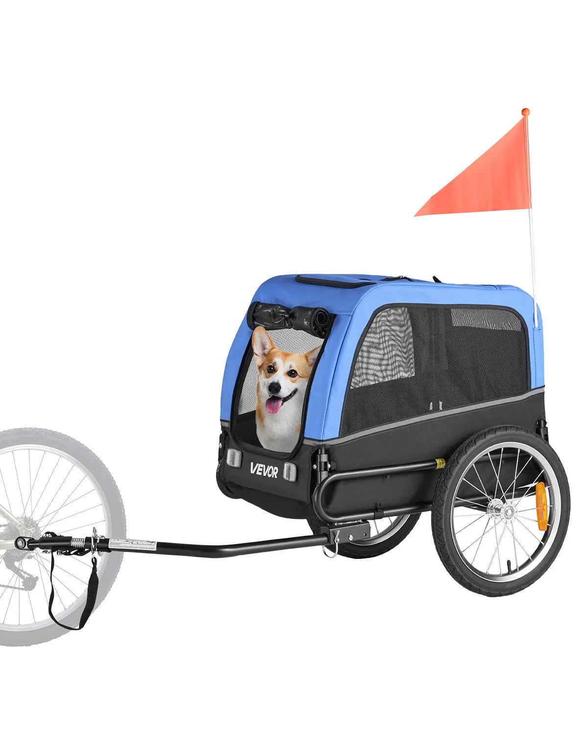 VEVOR Dog Bike Trailer with Foldable Frame, Quick-Release Wheels and Universal Coupler, up to 30 kg