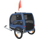 VEVOR suņu velosipēda piekabe, līdz 45 kg, salokāma, ar ātri noņemamiem riteņiem, universālu savienotāju, atstarotājiem un karodziņu, zila/melna