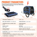 VEVOR suņu velosipēda piekabe, līdz 45 kg, salokāma, ar ātri noņemamiem riteņiem, universālu savienotāju, atstarotājiem un karodziņu, zila/melna