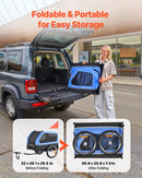 VEVOR velopiekabe suņiem, kravnesība līdz 40 kg, salokāms rāmis ar ātrās atvienošanas riteņiem, universāls velosavienotājs, atstarotājs, karogs un iekšējā pavada