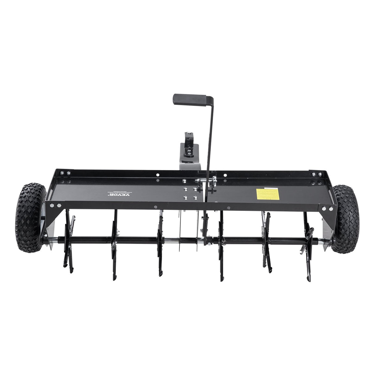 VEVOR Tow-Behind Lawn Aerator 1016 mm with Universal Hitch, Lawn Aeration Machine with Staggered Iron Spikes for Lawns, Gardens and Farms