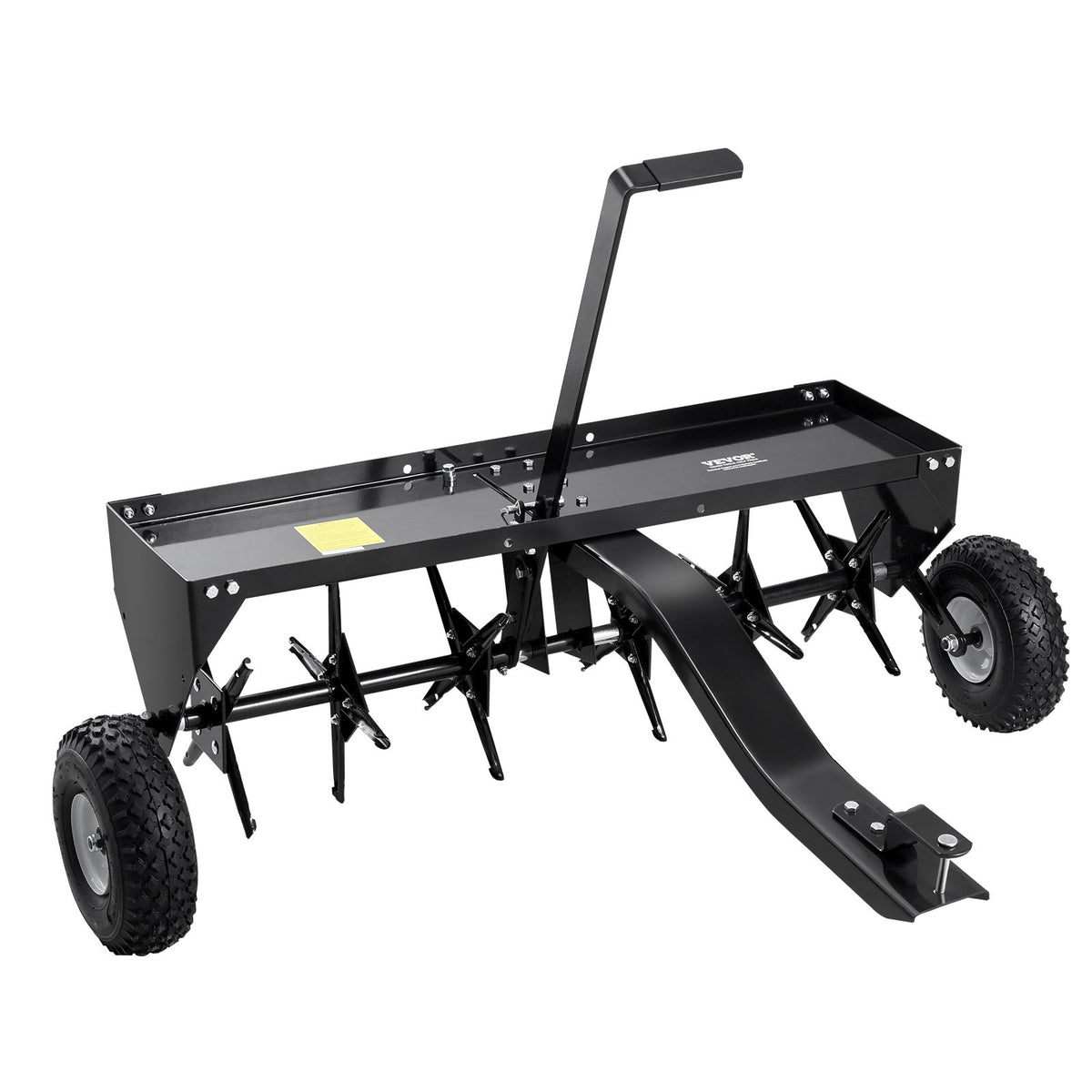 VEVOR Tow-Behind Lawn Aerator 1016 mm with Universal Hitch, Lawn Aeration Machine with Staggered Iron Spikes for Lawns, Gardens and Farms