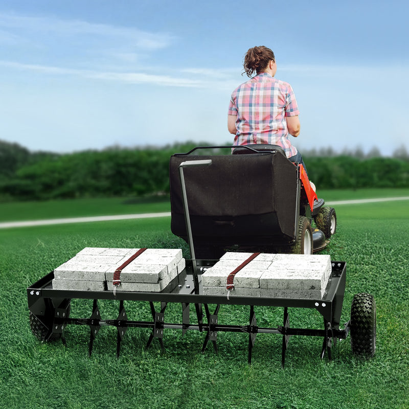 VEVOR velkamais aerators zālienam, 1220 mm, ar universālu sakabi