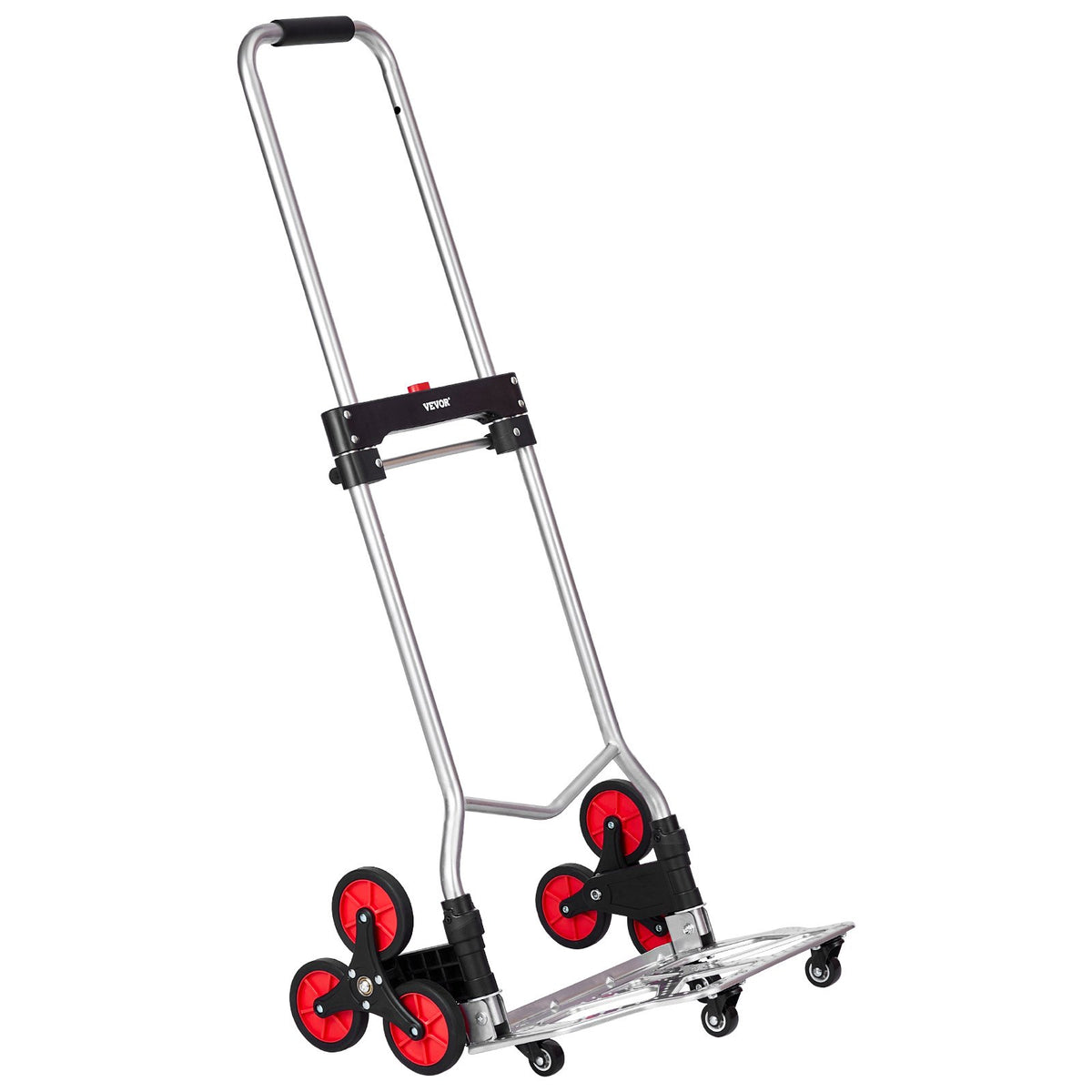 VEVOR Folding Stair Climbing Hand Truck, Heavy-Duty Capacity 118 kg, 10 Wheels