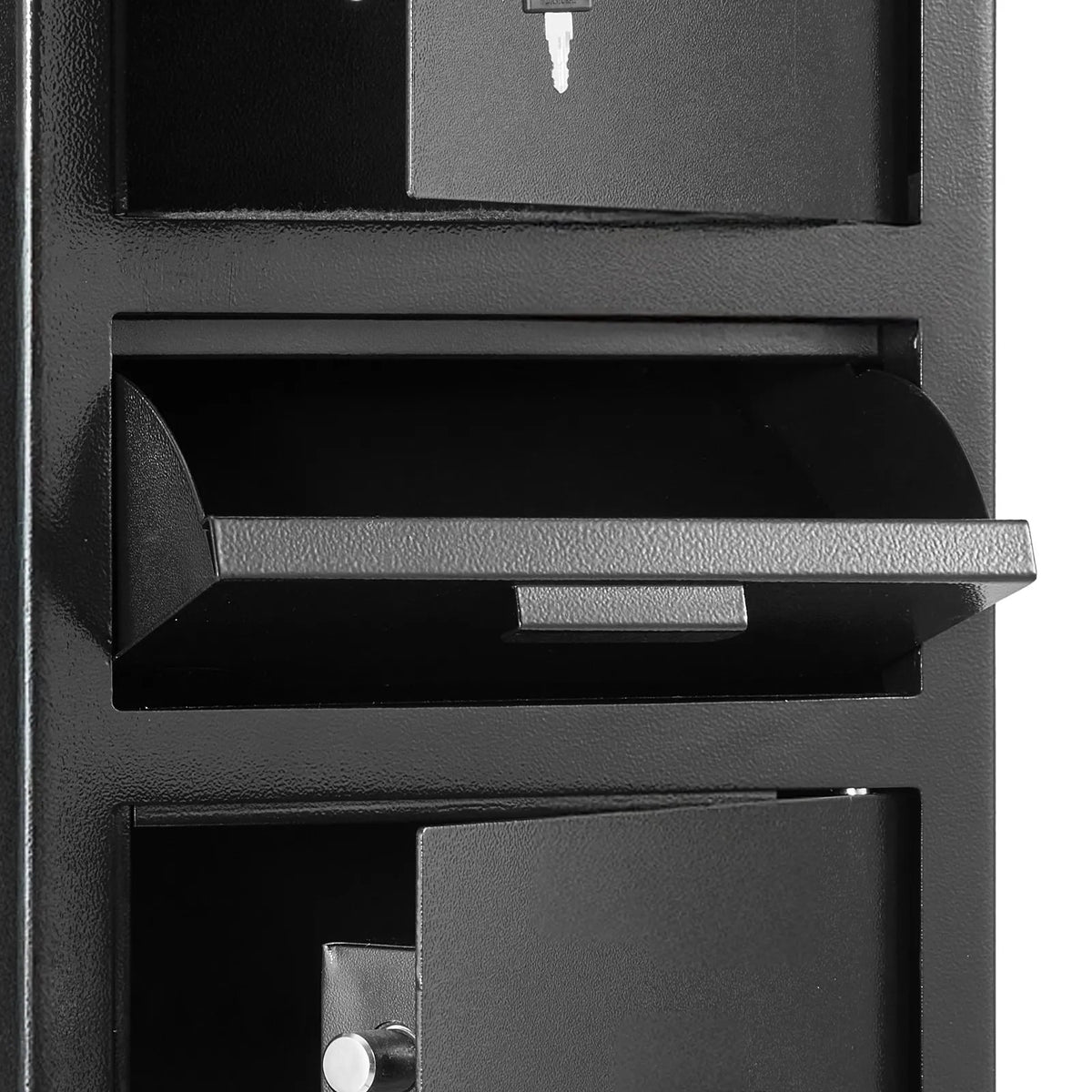 VEVOR 102 L Front Loading Safe with Digital Keypad, Three-Tier Cash and Document Deposit Safe with Backup Keys, Black