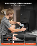 VEVOR 102 l priekšējās iemaksas seifs ar digitālo tastatūru, trīslīmeņu naudas un dokumentu noguldījumu seifs ar rezerves atslēgām, melns