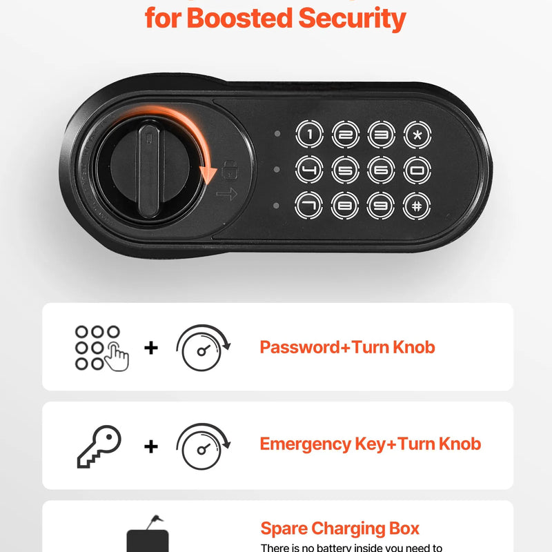 VEVOR 102 l priekšējās iemaksas seifs ar digitālo tastatūru, trīslīmeņu naudas un dokumentu noguldījumu seifs ar rezerves atslēgām, melns