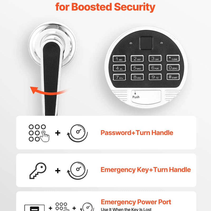 VEVOR 34 l iemaksas seifs ar priekšējo iemaksas atveri, digitālo tastatūru un rezerves atslēgām, izturīgs divu līmeņu naudas un dokumentu noguldījumu seifs skaidrai naudai, bankas kvītīm, rotaslietām, dokumentiem un rēķiniem, melns
