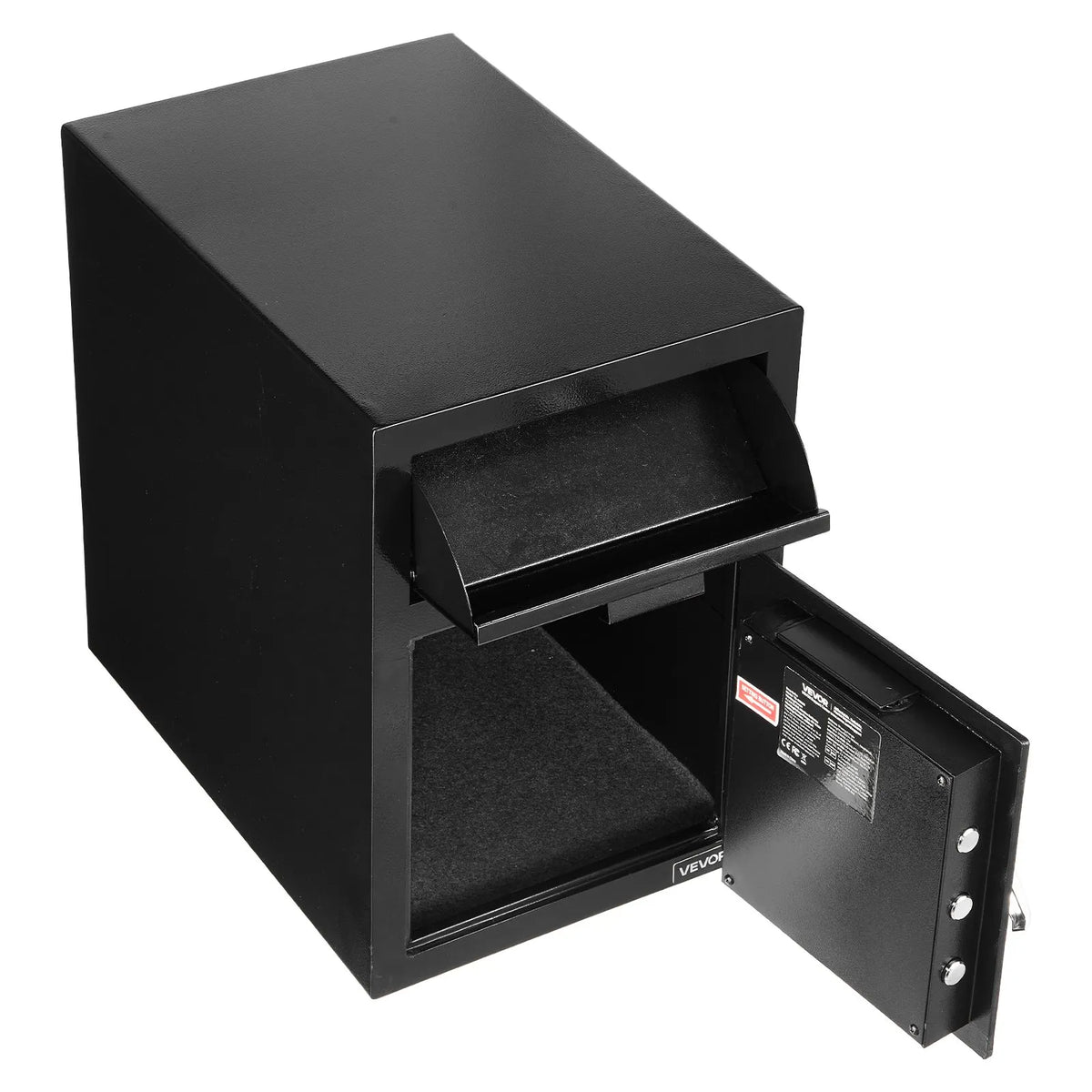 VEVOR 34 L Drop Safe with Front Deposit Slot, Digital Keypad and Backup Keys, Durable Two-Level Money and Document Deposit Safe for Cash, Bank Receipts, Jewellery, Documents and Bills, Black