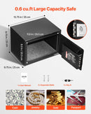 VEVOR 17 l iemaksas seifs ar priekšējo iemaksas atveri, paroles slēdzeni un pagriežamu rokturi, izturīgs kompakts naudas noguldījumu seifs skaidrai naudai, bankas kvītīm, rotaslietām, dokumentiem un rēķiniem, melns