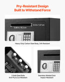 VEVOR 17 l iemaksas seifs ar priekšējo iemaksas atveri, paroles slēdzeni un pagriežamu rokturi, izturīgs kompakts naudas noguldījumu seifs skaidrai naudai, bankas kvītīm, rotaslietām, dokumentiem un rēķiniem, melns