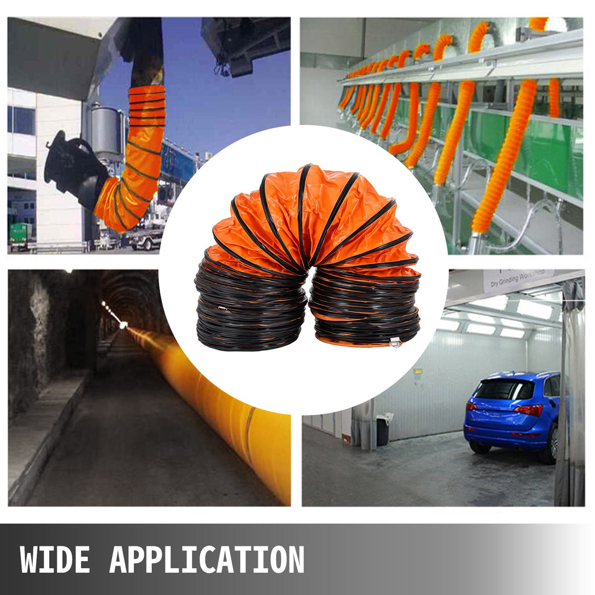 VEVOR 10 M/32ft PVC Flexible Air Duct Hose 300 MM/12 Inch Diameter for Exhaust Fans
