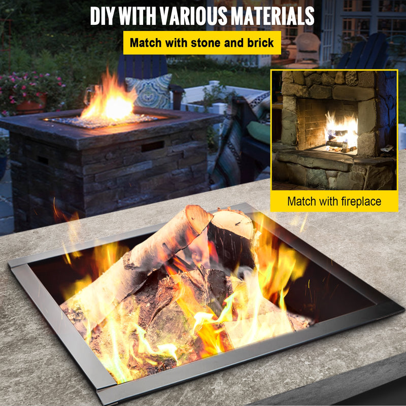 VEVOR ugunskura gredzens - 91 cm ārējais / 76 cm iekšējais tērauda ieliktnis (1,5 mm biezums) ar tvērējām - DIY zemē iebūvējams ugunskura ieliktnis dārzam, terasei un pagalmam