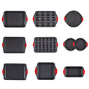 VEVOR Cepešpannu komplekts 10 gabali, nelipīgs oglekļa tērauda komplekts ar silikona rokturiem