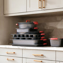 VEVOR Cepešpannu komplekts 10 gabali, nelipīgs oglekļa tērauda komplekts ar silikona rokturiem