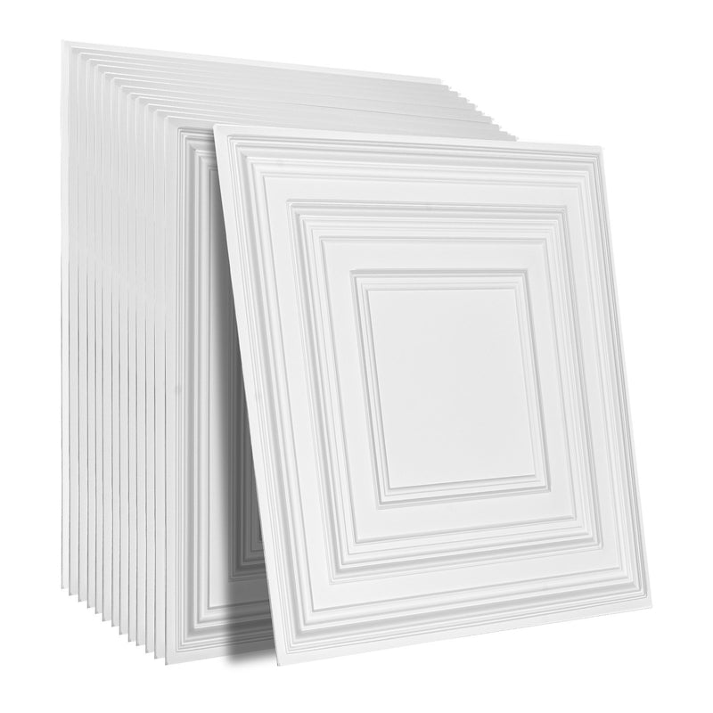 VEVOR griestu flīzes, 12 gab., 60 x 60 cm, PVC, viegla uzstādīšana, balts perforēts raksts