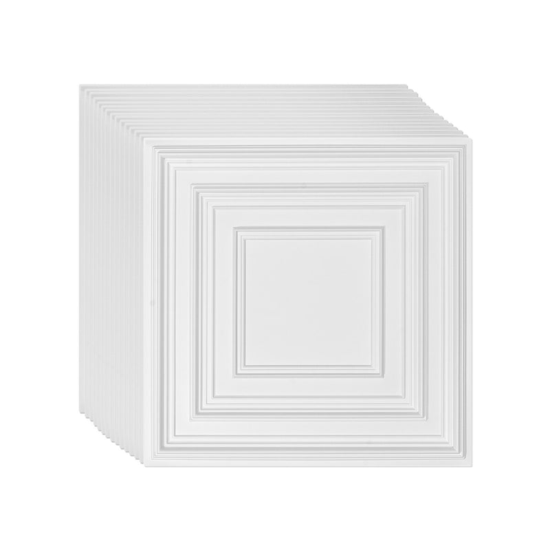 VEVOR griestu flīzes, 12 gab., 60 x 60 cm, PVC, viegla uzstādīšana, balts perforēts raksts