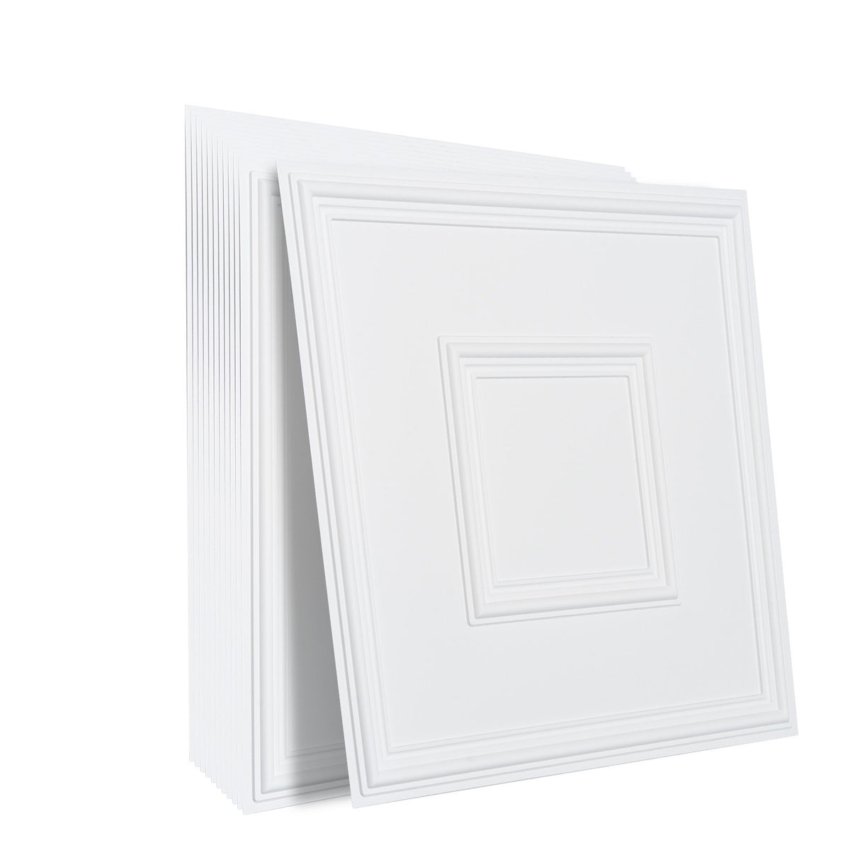 VEVOR Ceiling Panels, 12 pcs, 600 x 600 mm, PVC, Easy to Install, White, Geometric Pattern