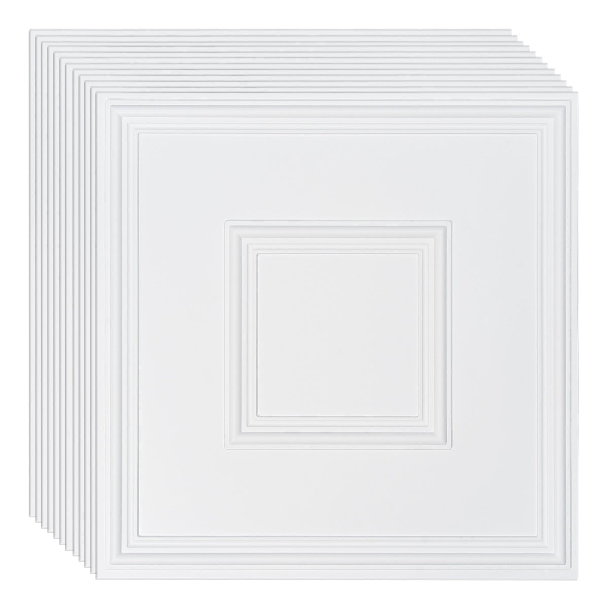 VEVOR Ceiling Panels, 12 pcs, 600 x 600 mm, PVC, Easy to Install, White, Geometric Pattern
