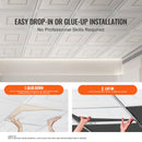 VEVOR griestu paneļi, 12 gab., 600 x 600 mm, PVC, viegli uzstādāmi, balti, ģeometriski raksti