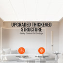 VEVOR 60,5 x 121,3 cm griestu flīzes gludas, baltas, 10 gab. iepakojumā, PVC, ugunsizturīgas