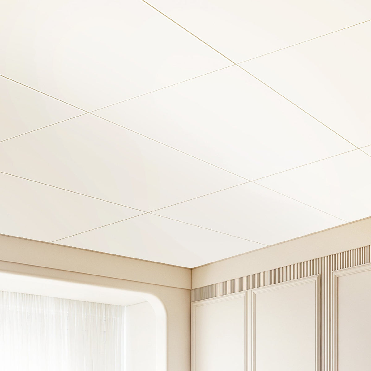 VEVOR 60.5 x 121.3 cm Ceiling Tiles Smooth White 10 Pack PVC Fire-Resistant