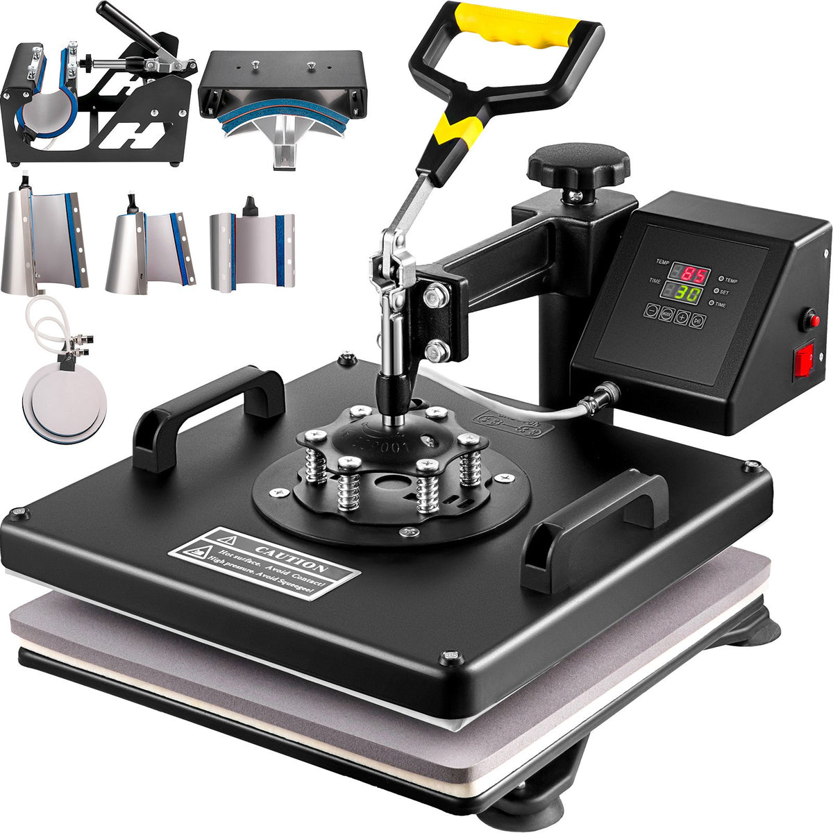 VEVOR Heat Press 38 × 38 cm 8-in-1 for T-shirts, Mugs, Caps and Plates