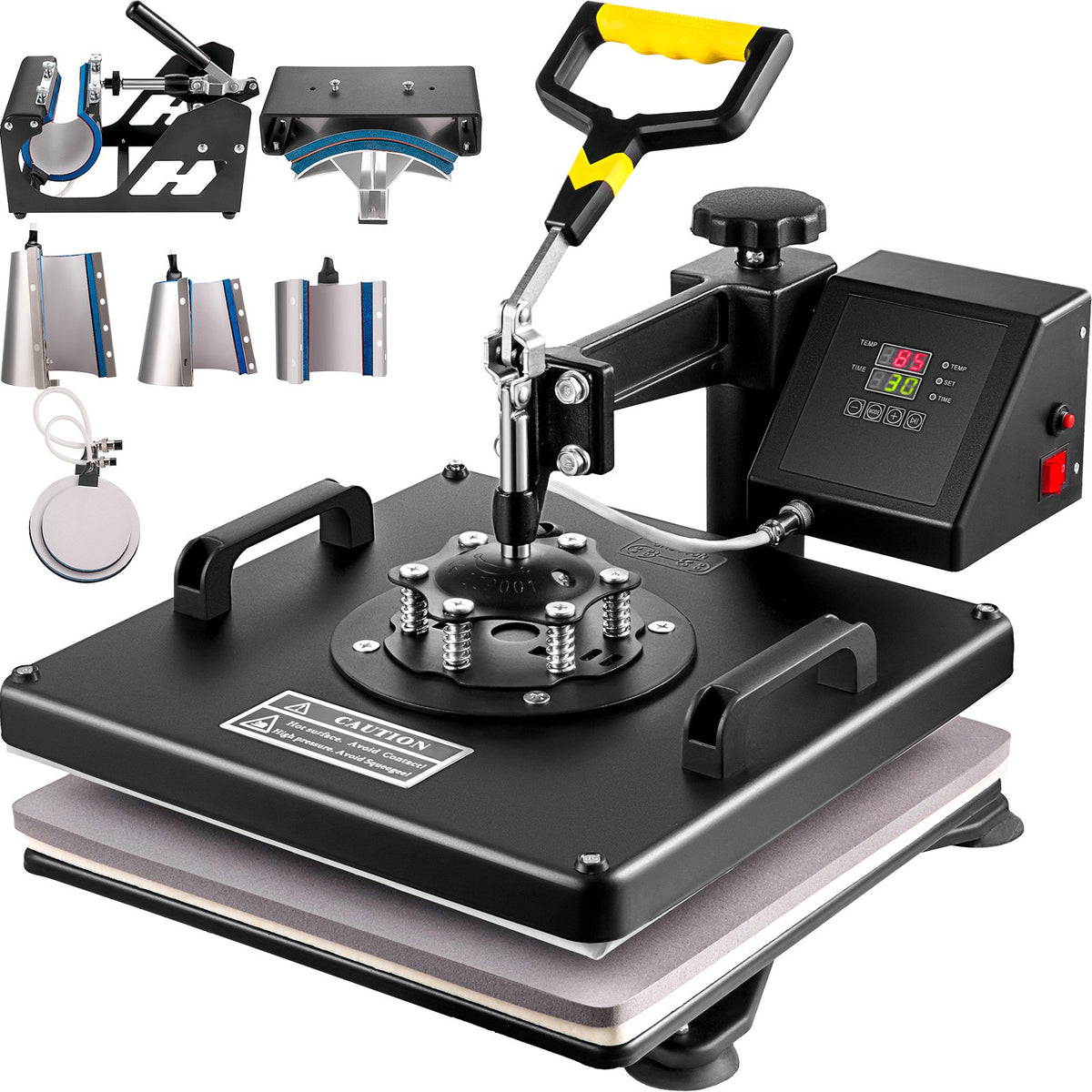 VEVOR Heat Press 38 × 38 cm 8-in-1 for T-shirts, Mugs, Caps and Plates