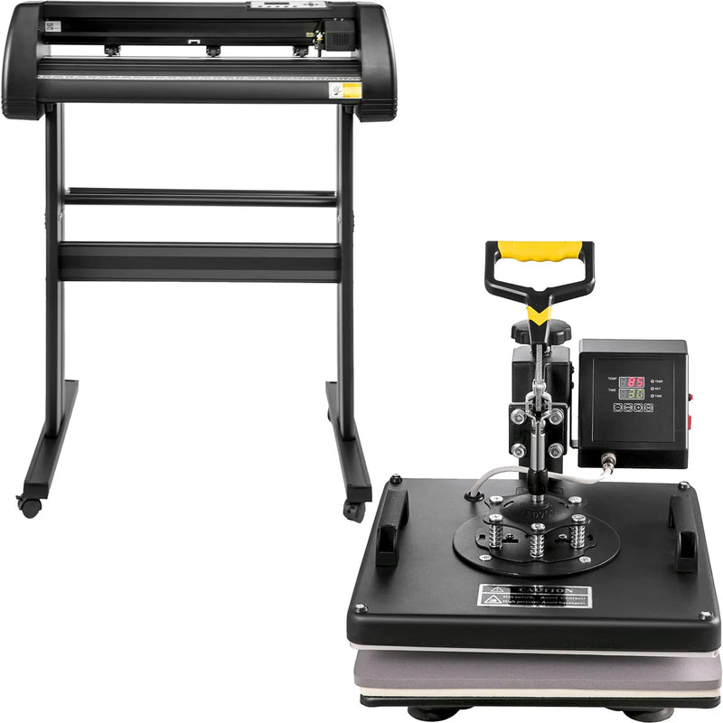 VEVOR Digitālā atvāžamā termoprese 380 x 380 mm ar 711 mm vinila griešanas ploteri un programmatūras komplektu - ZEMLETES.LV