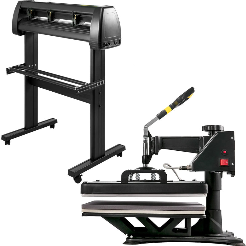 VEVOR Digitālā atvāžamā termoprese 380 x 380 mm ar 711 mm vinila griešanas ploteri un programmatūras komplektu - ZEMLETES.LV