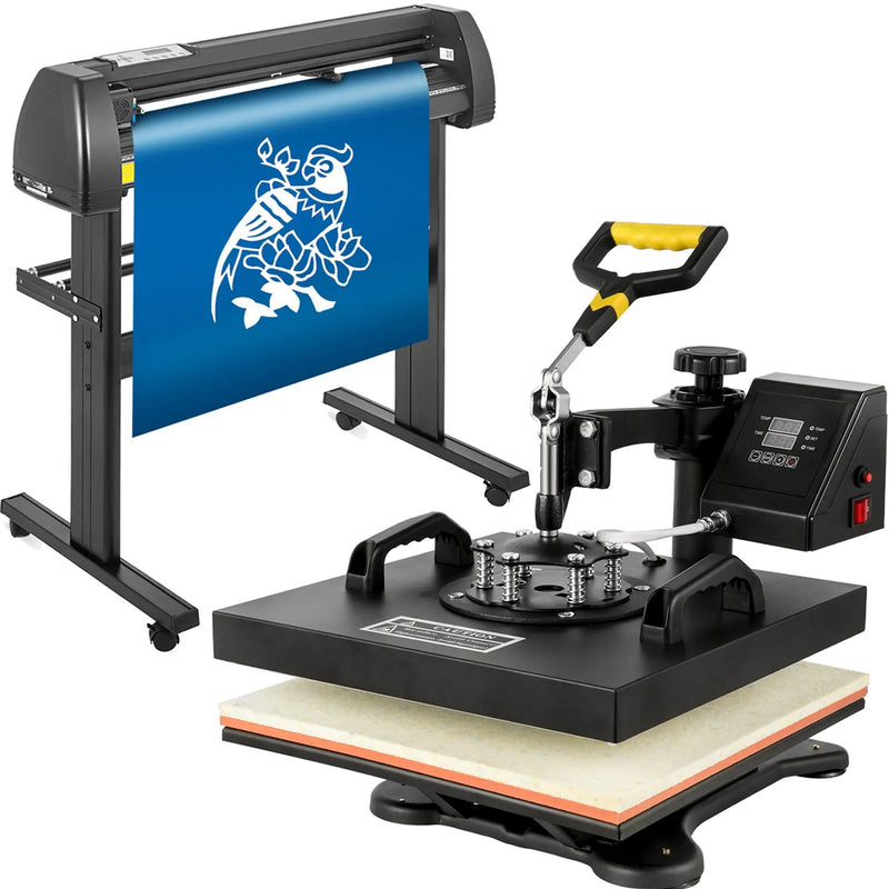 VEVOR Digitālā atvāžamā termoprese 380 x 380 mm ar 711 mm vinila griešanas ploteri un programmatūras komplektu - ZEMLETES.LV