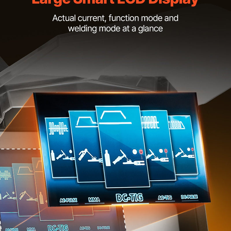 Metināšanas aparāts VEVOR TIG 200 A, 6-in-1 AC/DC, Pulse, Spot, MMA, Stick, IGBT, LED displejs