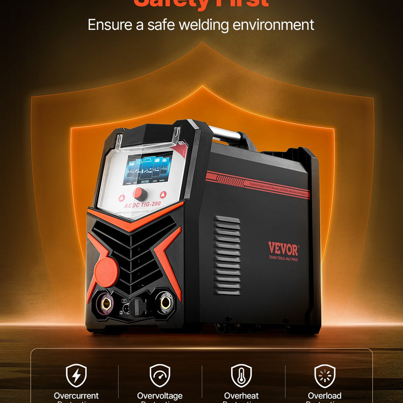 TIG Metinātājs 6-in-1 AC/DC Metināšanas Mašīna Pulse Spot MMA Stick IGBT ar LED