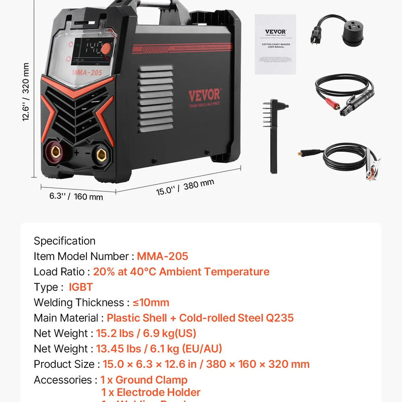 MMA Metinātājs 2-in-1 Metināšanas Mašīna Lift MMA Stick Loka IGBT Karstā Starta Funkcija ar LED
