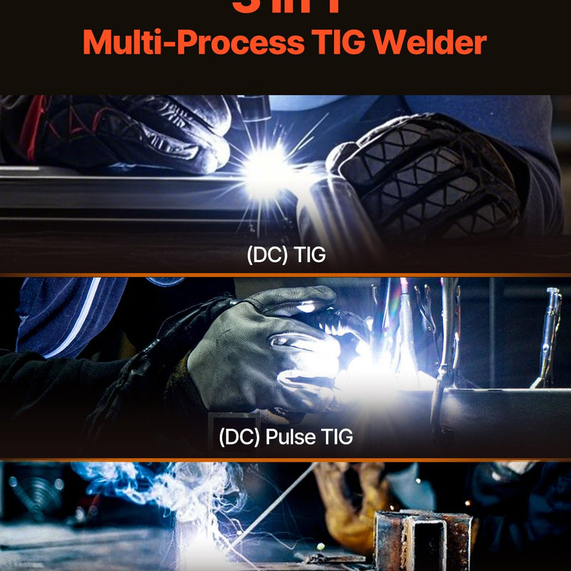 TIG Metinātājs 3-in-1 Metināšanas Mašīna Pulse MMA Stick IGBT Invertors ar LED