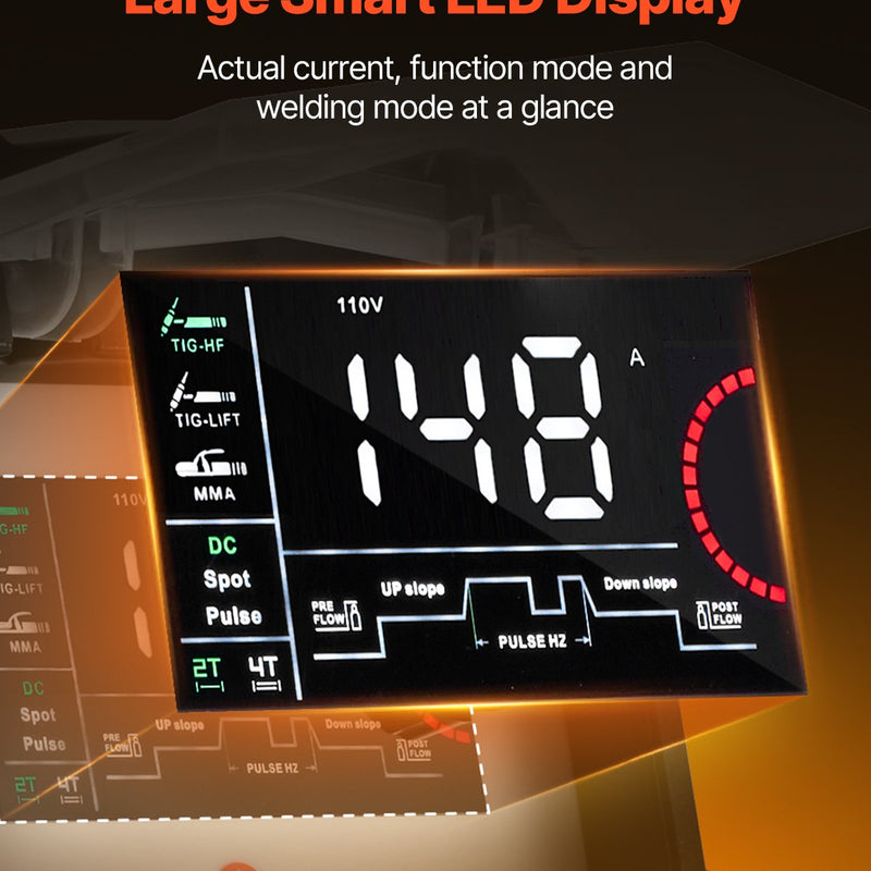 TIG Metinātājs 3-in-1 Metināšanas Mašīna Pulse MMA Stick IGBT Invertors ar LED