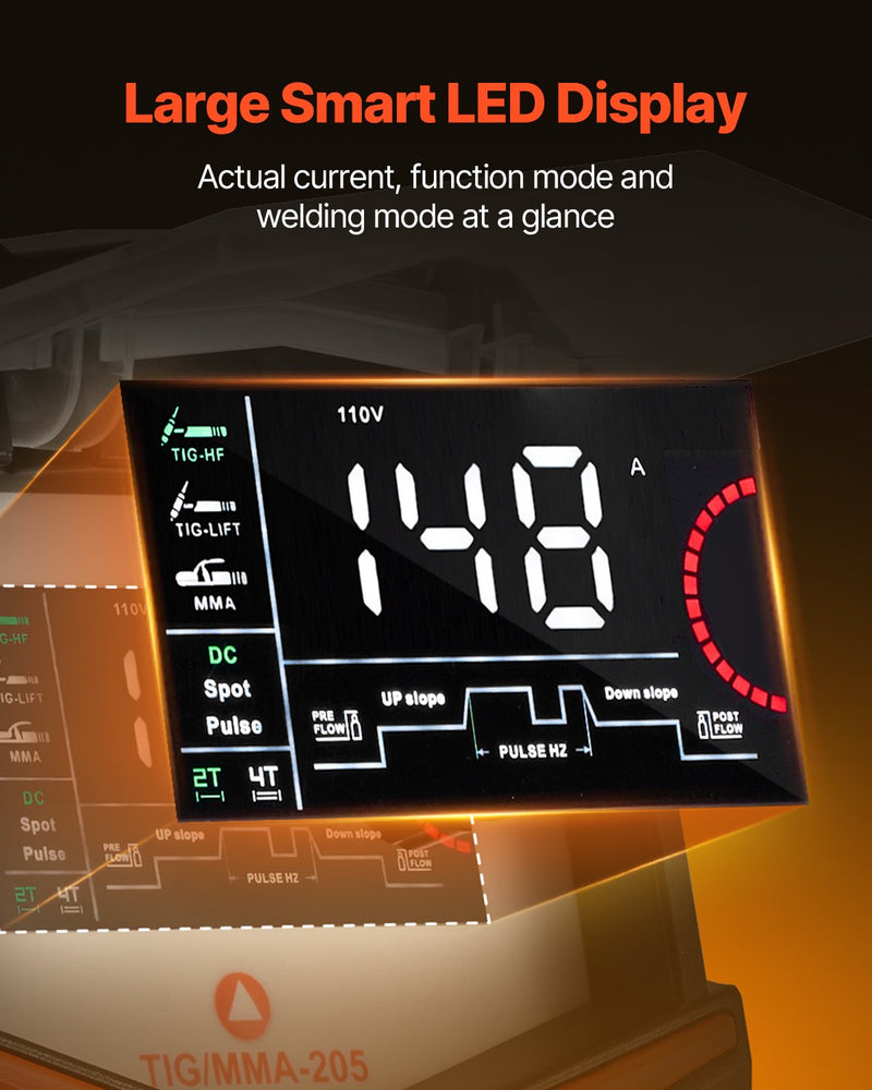 TIG Metinātājs 3-in-1 Metināšanas Mašīna Pulse MMA Stick IGBT Invertors ar LED