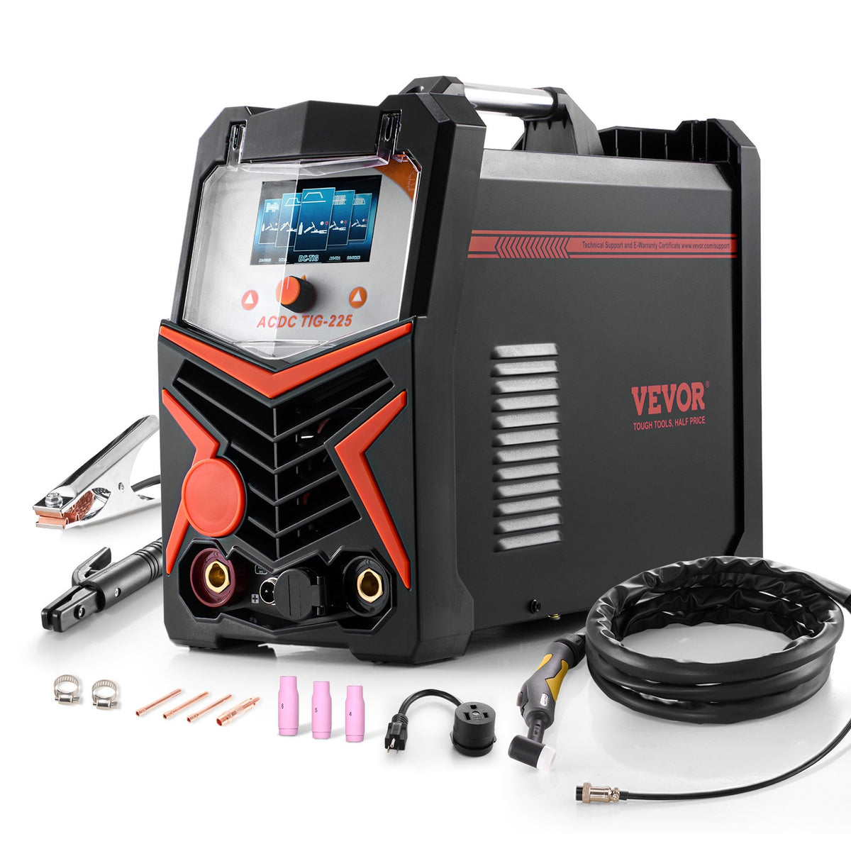 VEVOR TIG Welding Machine 200 A 6 in 1 – AC/DC TIG, Pulse, Spot, MMA, Stick, IGBT Inverter