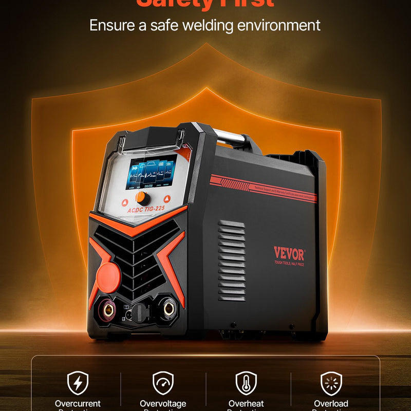 VEVOR TIG Metināšanas aparāts 200 A, 6-in-1 AC/DC, Pulse, MMA, Spot, Stick, IGBT inverterid