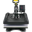 VEVOR 38 x 38 cm 8-in-1 Siltumspiedes Mašīna – 1000W Sublimācijas Iekārta ar 360° Rotāciju, Melna, tā ļauj veikt augstas kvalitātes apdruku uz T-krekliem, cepurēm, krūzēm, šķīvjiem un citiem priekšmetiem.