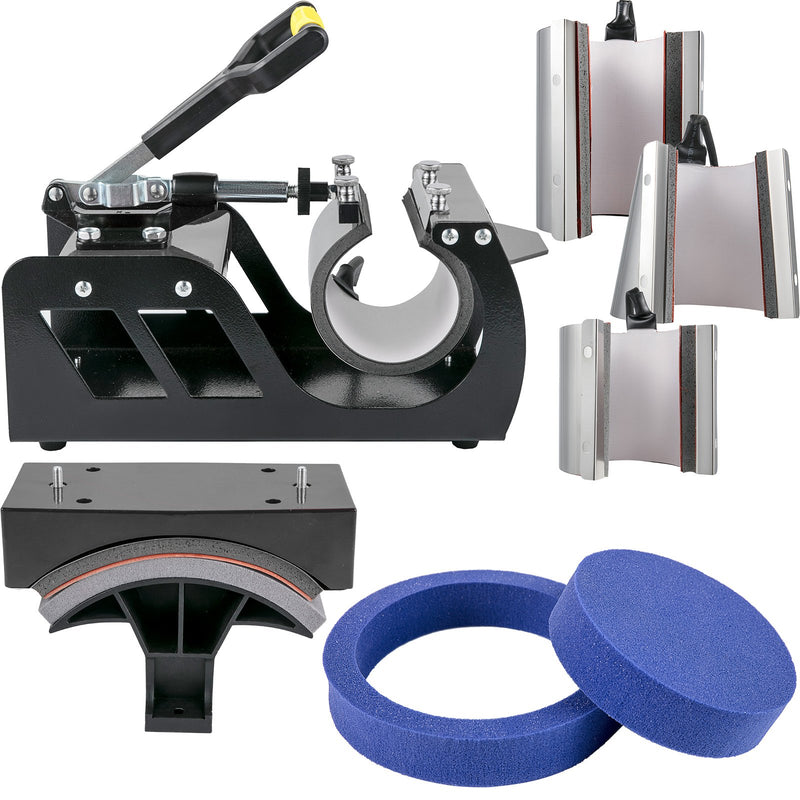 VEVOR 38 x 38 cm 8-in-1 Siltumspiedes Mašīna – 1000W Sublimācijas Iekārta ar 360° Rotāciju, Melna, tā ļauj veikt augstas kvalitātes apdruku uz T-krekliem, cepurēm, krūzēm, šķīvjiem un citiem priekšmetiem.