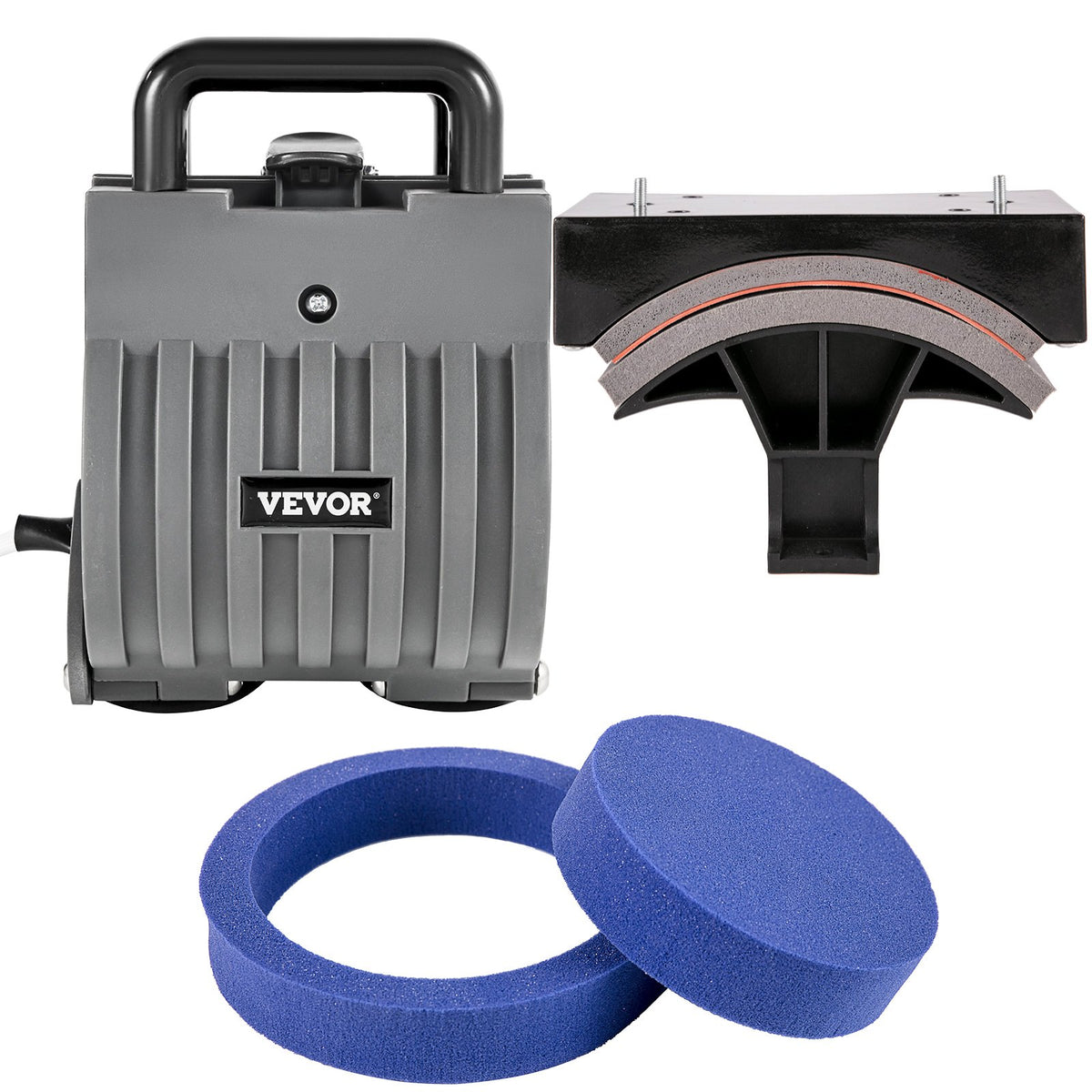 VEVOR termoprese 30 × 38 cm 5-in-1, 1000 W, 360° pagriežama, T-krekliem, krūzēm un cepurēm, melna