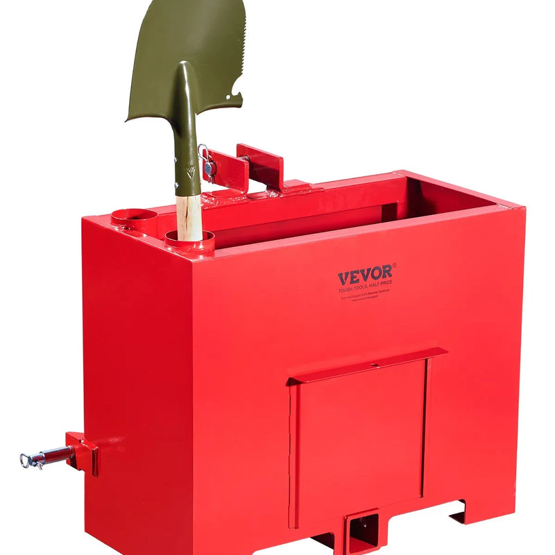 Balasta kaste 3 punktu 1. kategorijas traktoram ar ātro uzkabi, pretatsvars, sarkana