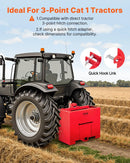 Balasta kaste 3 punktu 1. kategorijas traktoram ar ātro uzkabi, pretatsvars, sarkana