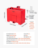 Balasta kaste 3 punktu 1. kategorijas traktoram ar ātro uzkabi, pretatsvars, sarkana