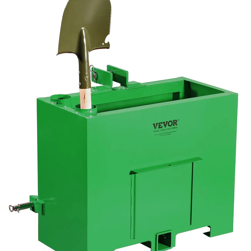 Balasta kaste traktoram, 3 punktu kategorija 1, Easy Tach stiprinājums, pretatsvars, zaļa