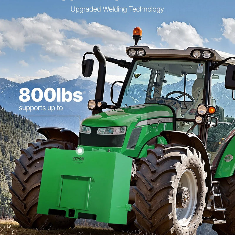 Balasta kaste traktoram, 3 punktu kategorija 1, Easy Tach stiprinājums, pretatsvars, zaļa