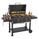 VEVOR kokogļu grils 0,5 m² ar 2 paceļamām kokogļu paplātēm un salokāmiem sānu galdiņiem, tērauda BBQ grils ar karstumizturīgu pulverkrāsas pārklājumu dārzam un terasei - ZEMLETES.LV
