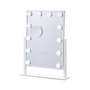 VEVOR Holivudas grima spogulis ar apgaismojumu, 12 regulējamām spuldzēm un 3 gaismas režīmiem, ar noņemamu 5× palielinājumu, skārienvadību un 360° rotāciju (41 × 30 cm, balts)